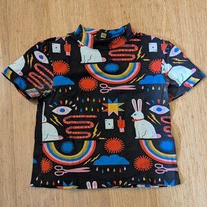 Nooworks Lisa Congdon magic print mock neck tee medium